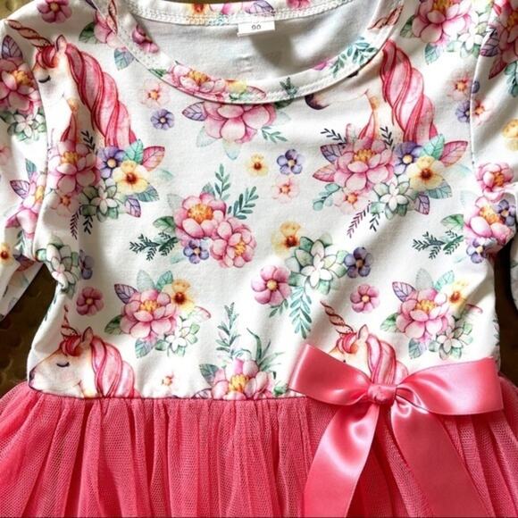 Girls Unicorn Tulle Party Dress 2T/3T - Picture 2 of 4